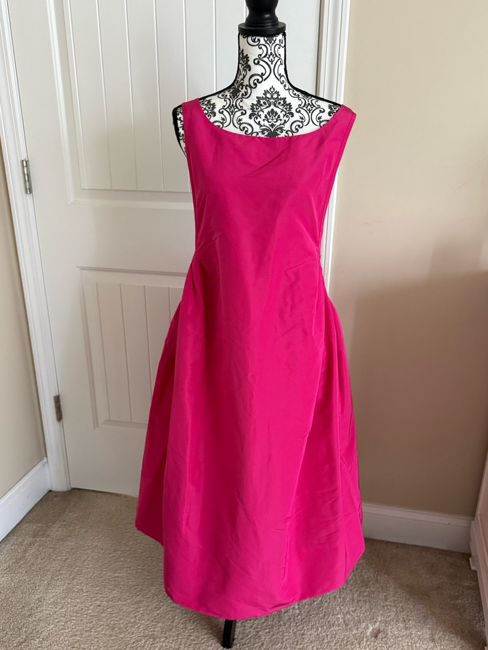 Rochas Hot Pink Sleeveless Midi Dress NWT